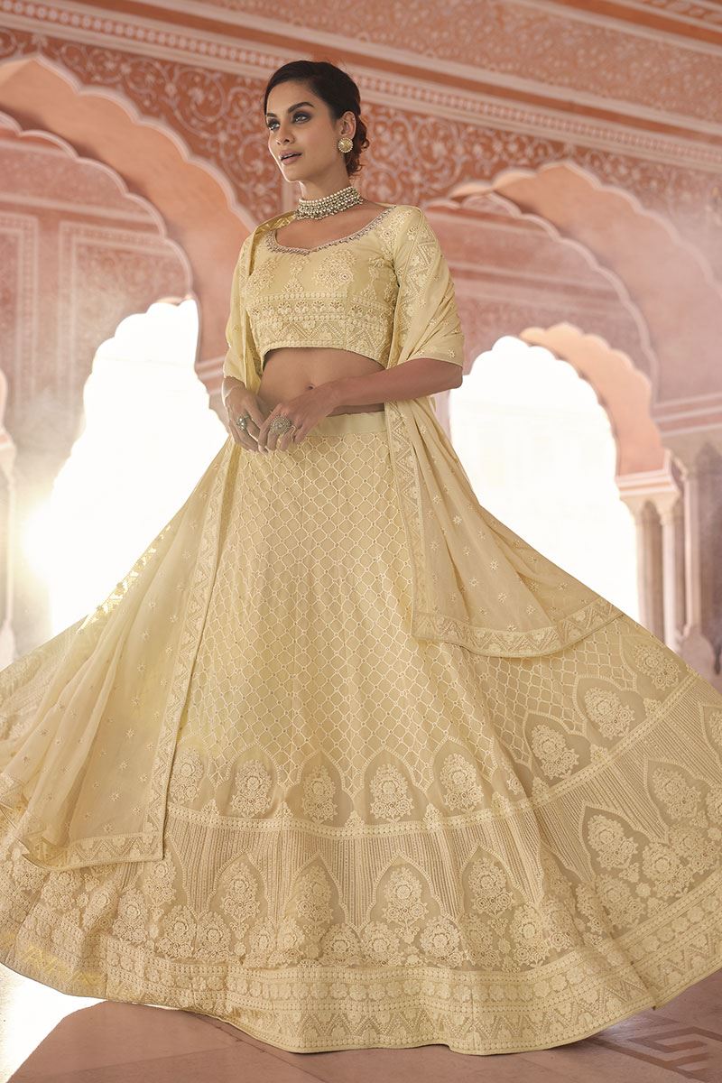 Charming Off-White Colored Designer Lehenga Choli