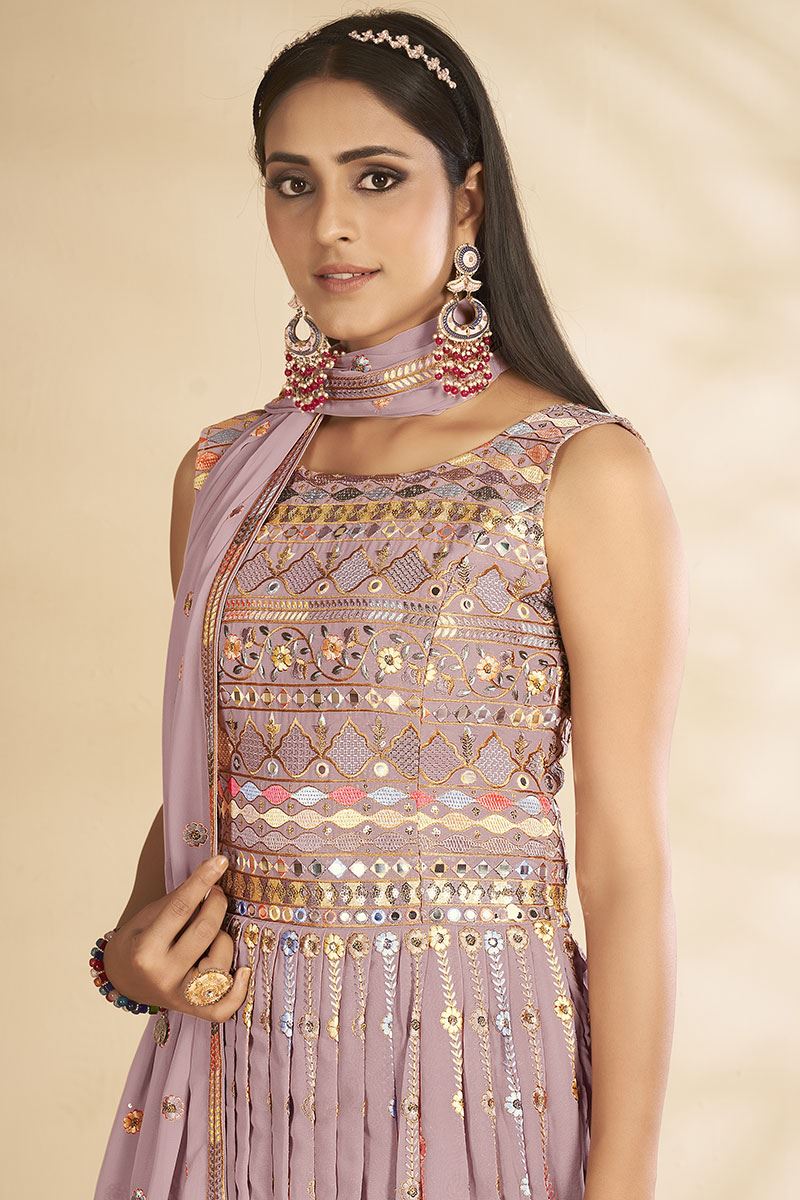 Exquisite Mauve Colored Designer Suit