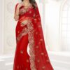 Lovely Red Colored Designer Saree