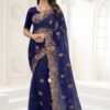 Artistic Blue Colored Designer Saree