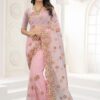 Stunning Light Pink Colored Designer Saree