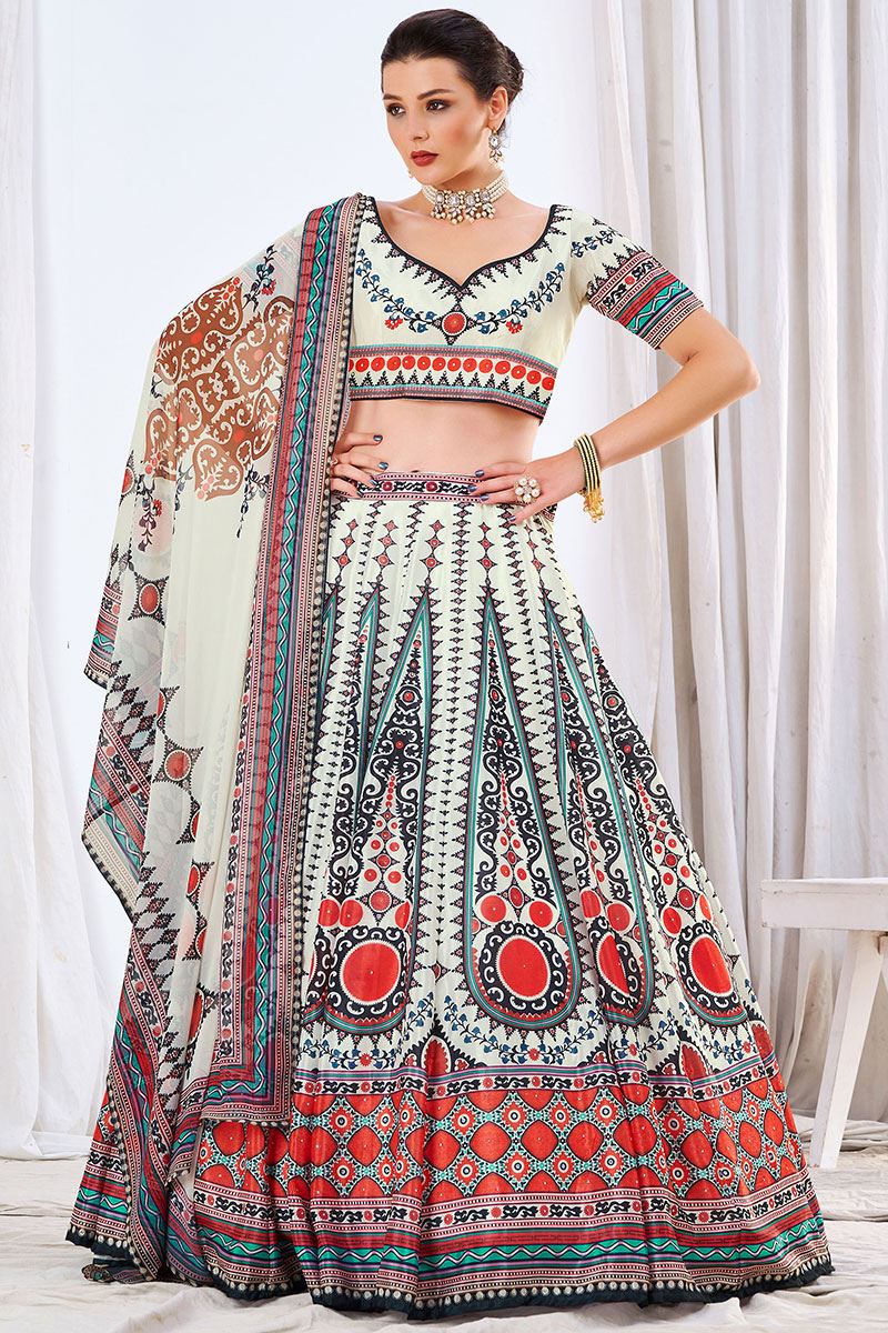 Exquisite White Colored Designer Lehenga Choli