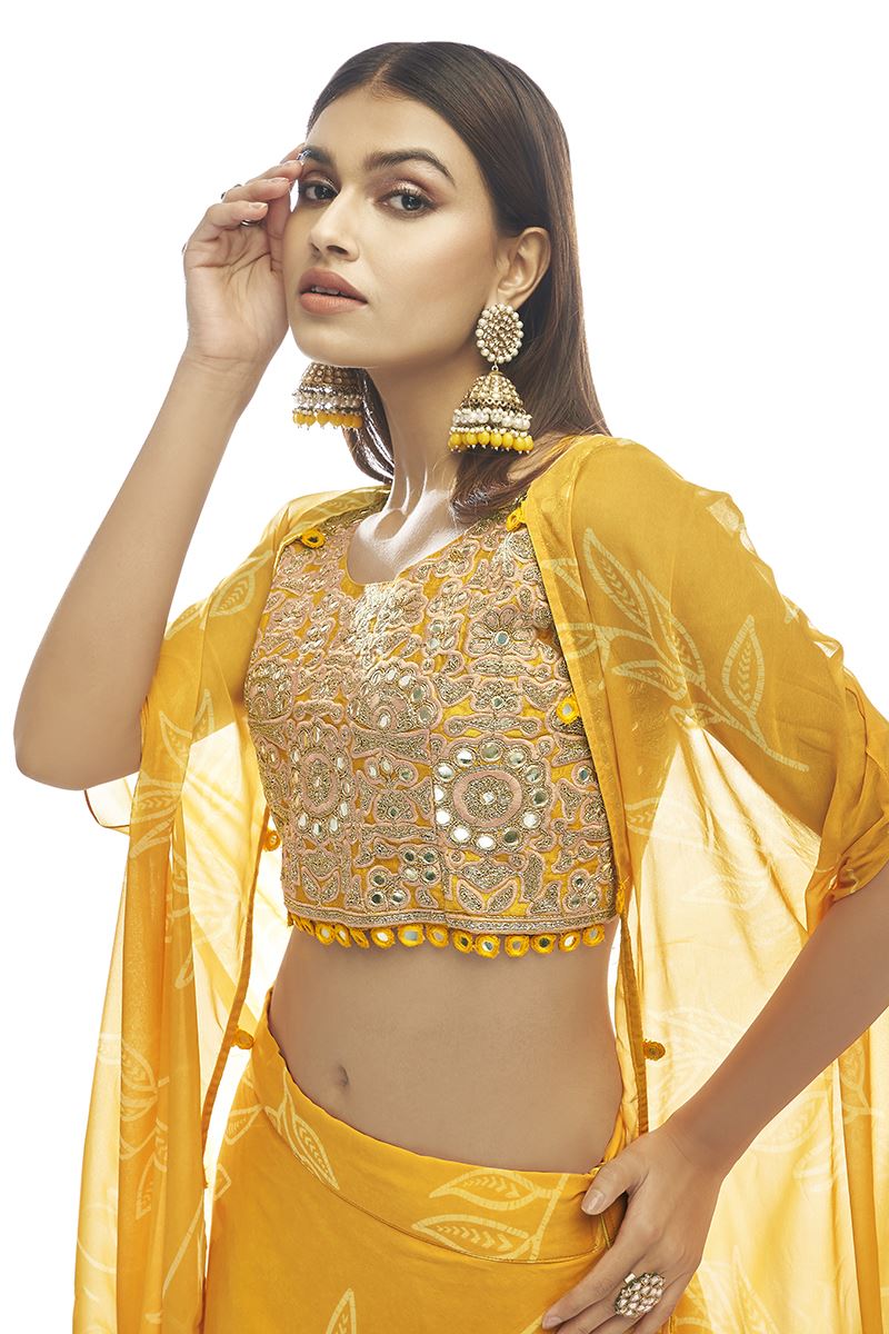 Magnificent Mustard Colored Designer Lehenga Choli