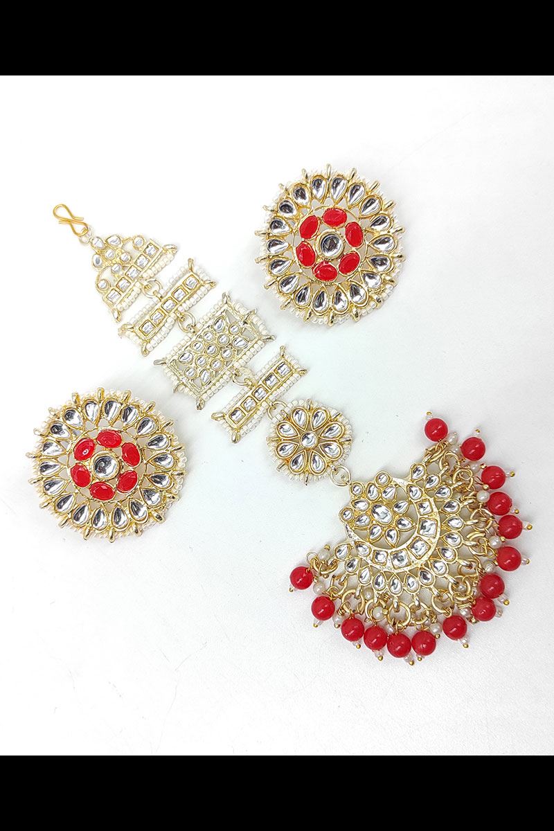 Amazing Red Colored Party wear Imitation Jewellery