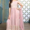 Exquisite Onion Pink Colored Designer Kids Suit