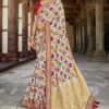 Delightful Off-White and Red Colored Designer Silk Saree