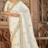 Beautiful White Colored Designer Saree