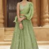 Magnificent Green Colored Designer Lehenga Choli