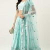 Glorious Turquoise Colored Designer Lehenga Choli