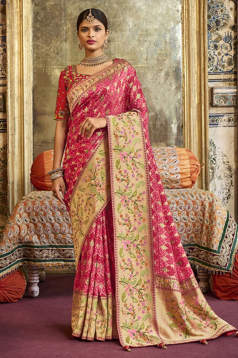 Divine Pink Colored Designer Saree