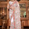 Artistic White Colored Designer Saree