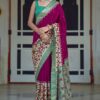 Lovely Pink and Green Colored Designer Saree