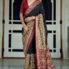 Impressive Black and Maroon Colored Designer Saree