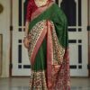 Heavenly Green and Maroon Colored Designer Saree