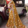 Impressive Mustard and Multi-Colored Designer Saree