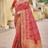 Pretty Red Colored Designer Saree