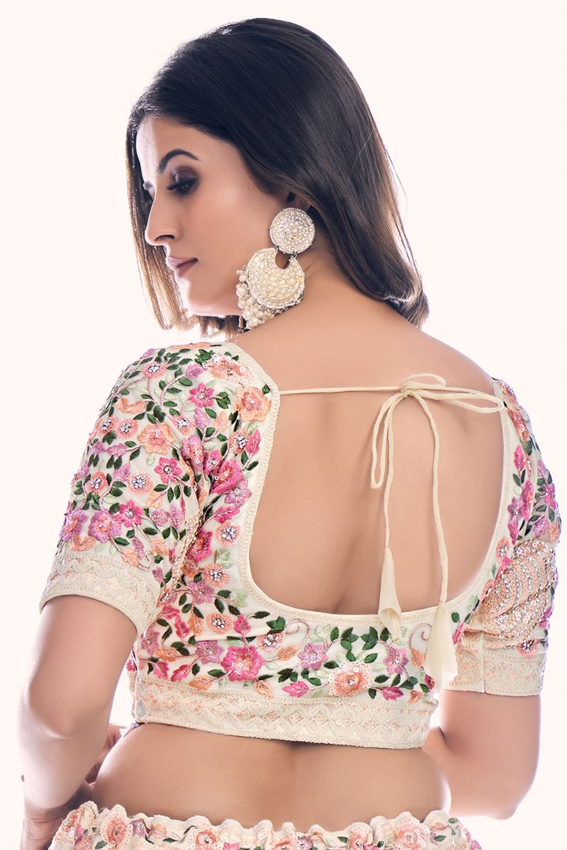 Ethnic White Colored Designer Lehenga Choli