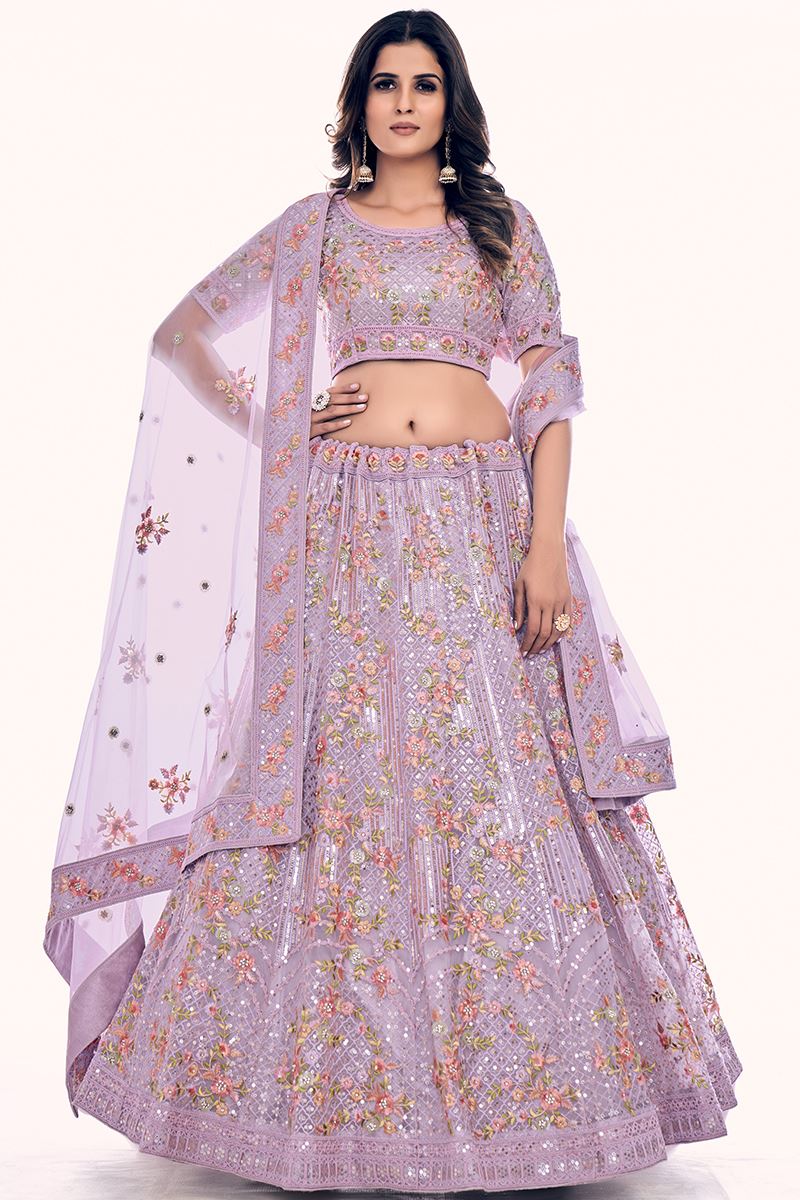 Charismatic Lilac Colored Designer Lehenga Choli