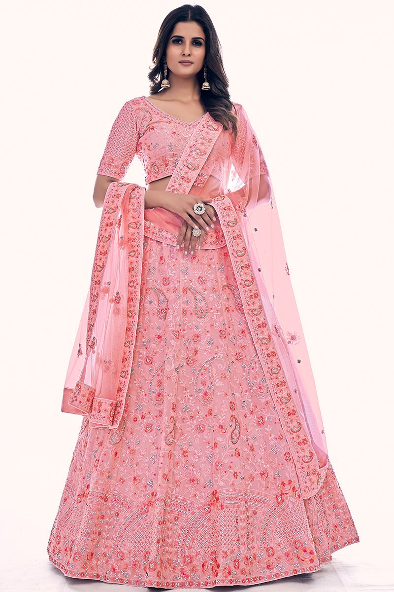Flawless Pink Colored Designer Lehenga Choli