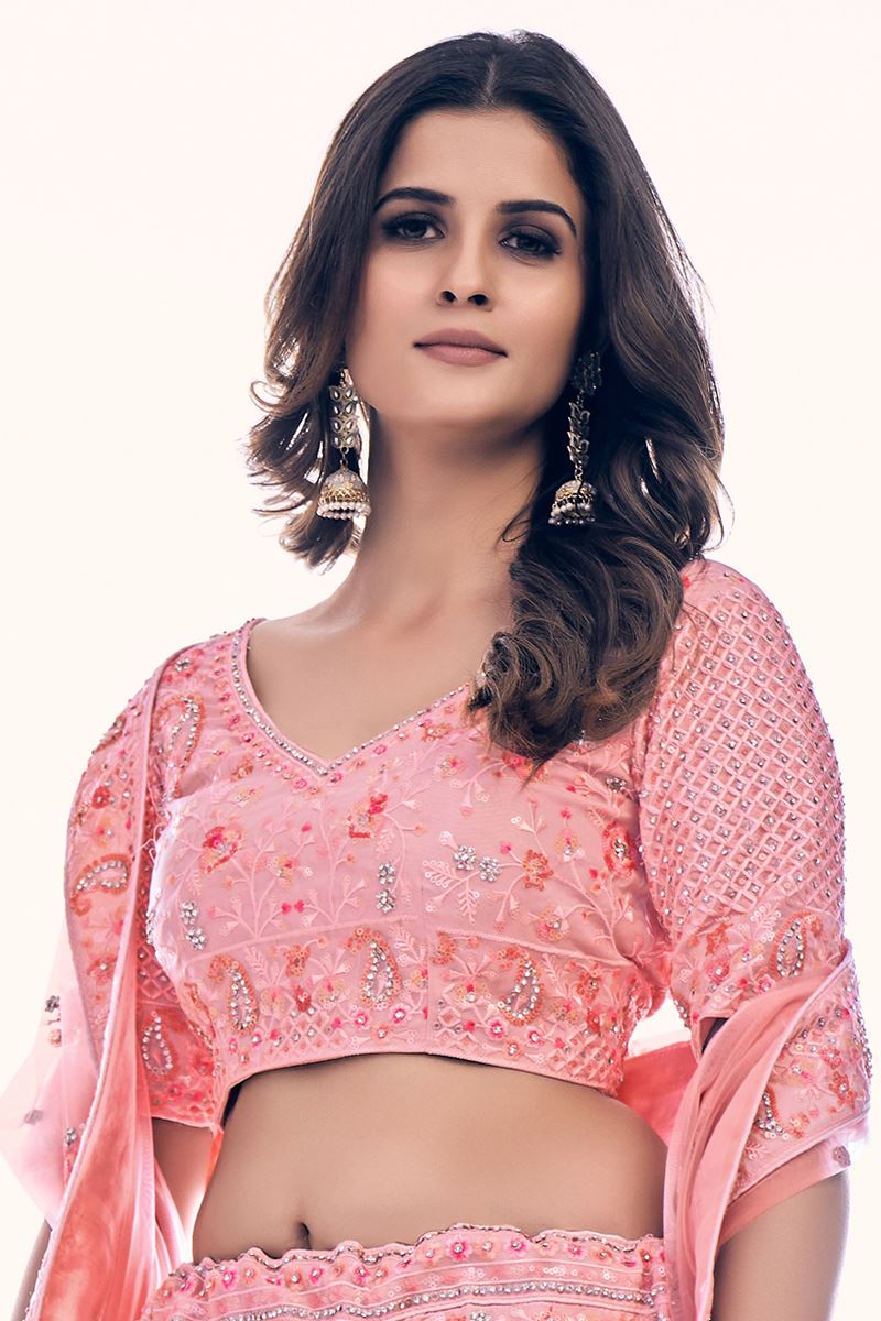 Flawless Pink Colored Designer Lehenga Choli