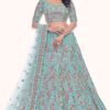 Breathtaking Firozi Colored Designer Lehenga Choli