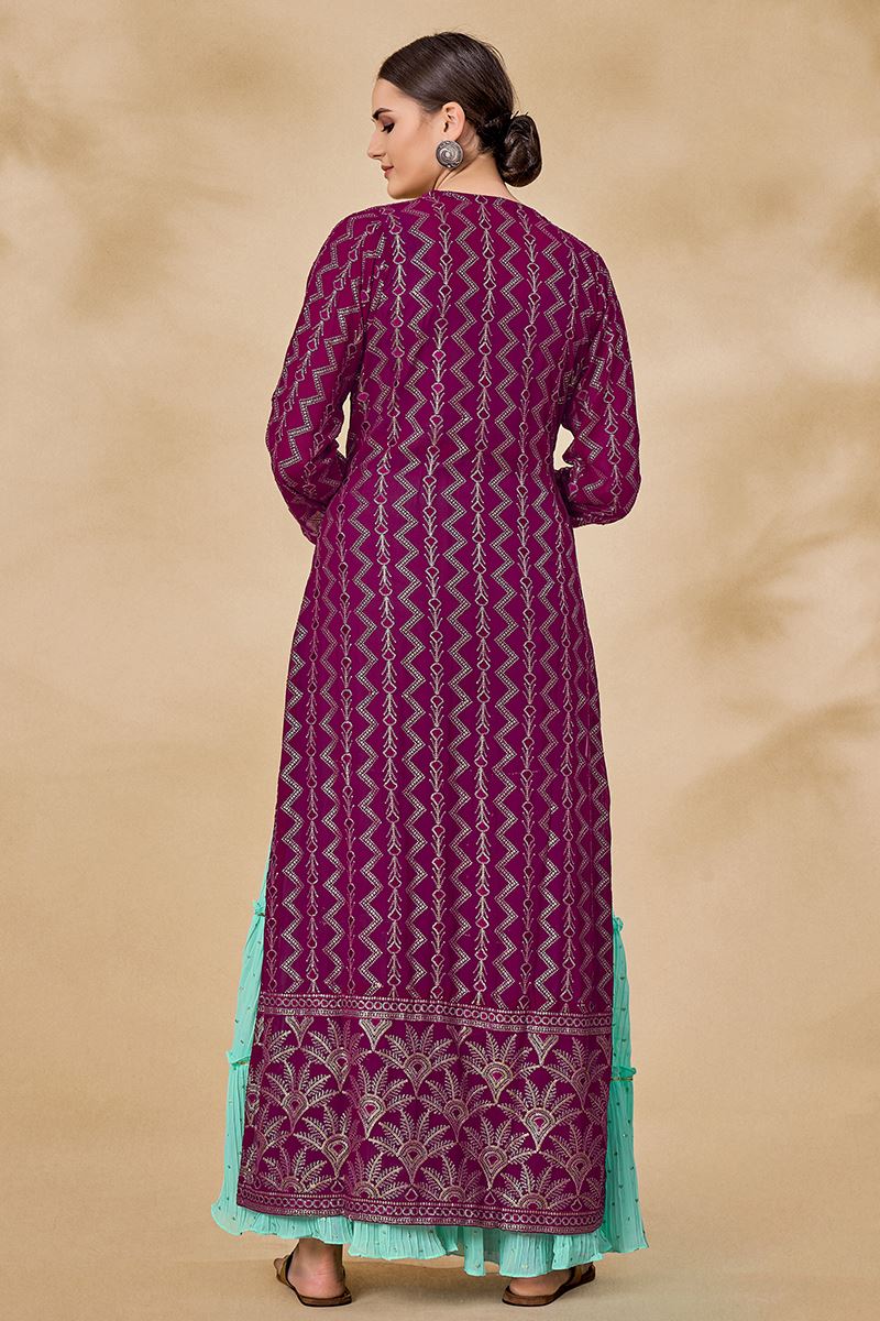 Beautiful Wine Colored Designer Suit