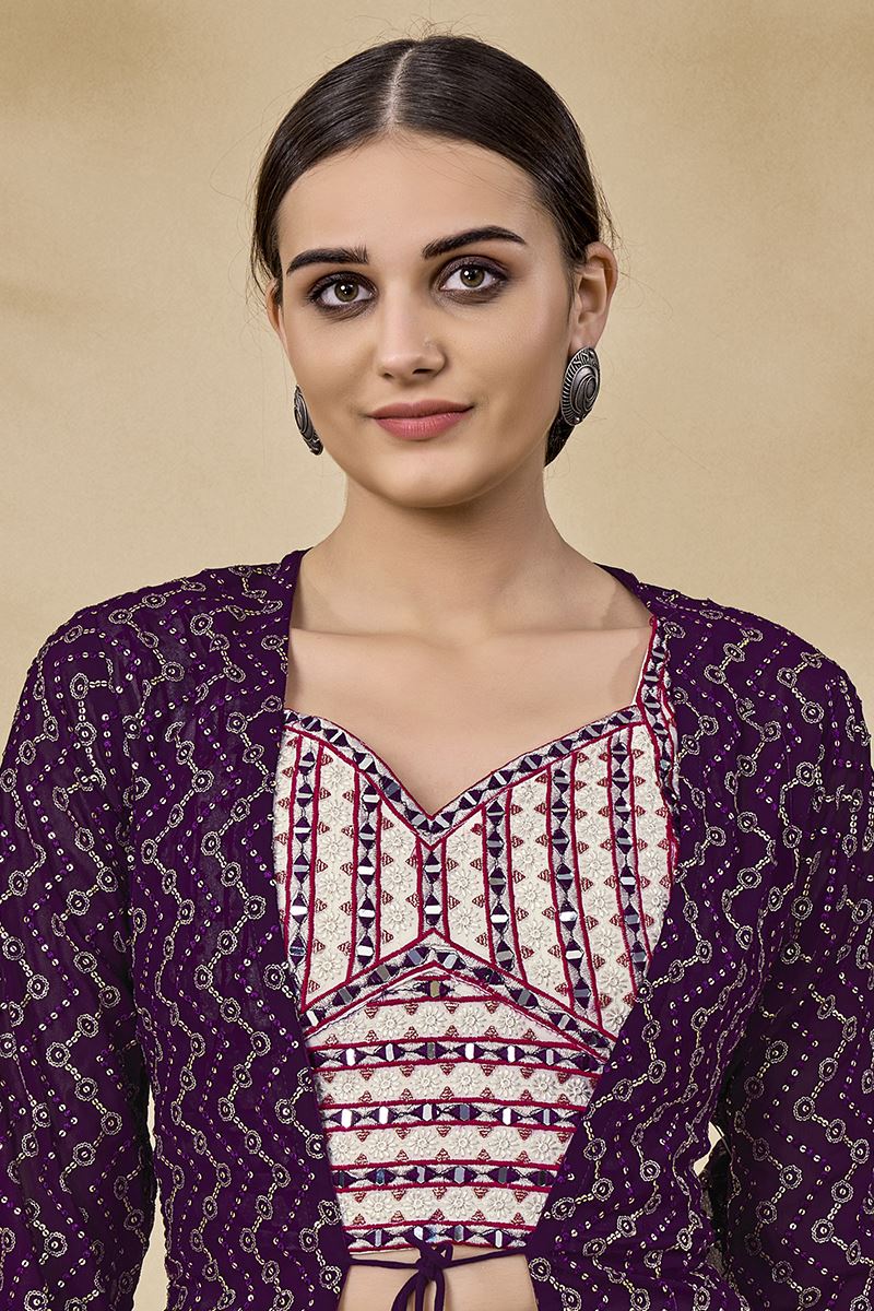 Enticing Purple Colored Designer Suit