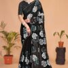 Exquisite Black Colored Designer Saree