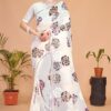 Impressive White Colored Designer Saree