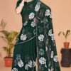 Delightful Bottle Green Colored Designer Saree