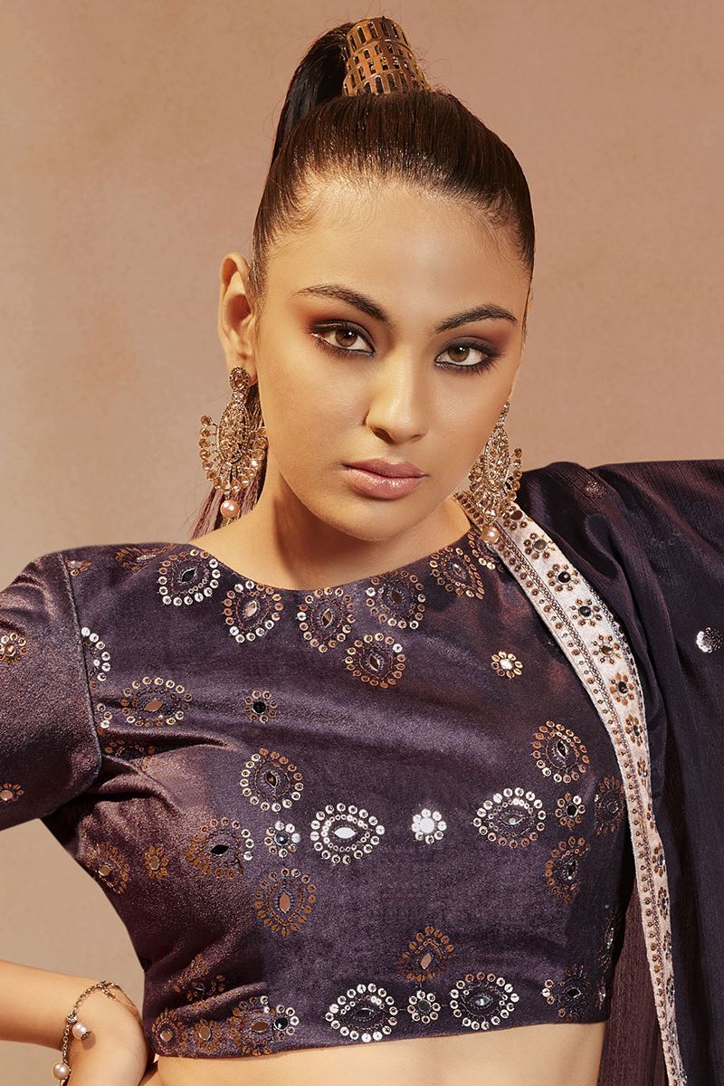 Delightful Purple Colored Designer Lehenga Choli