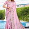 Dazzling Baby Pink Colored Designer Silk Saree