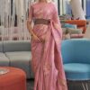 Awesome Pink Colored Designer Saree