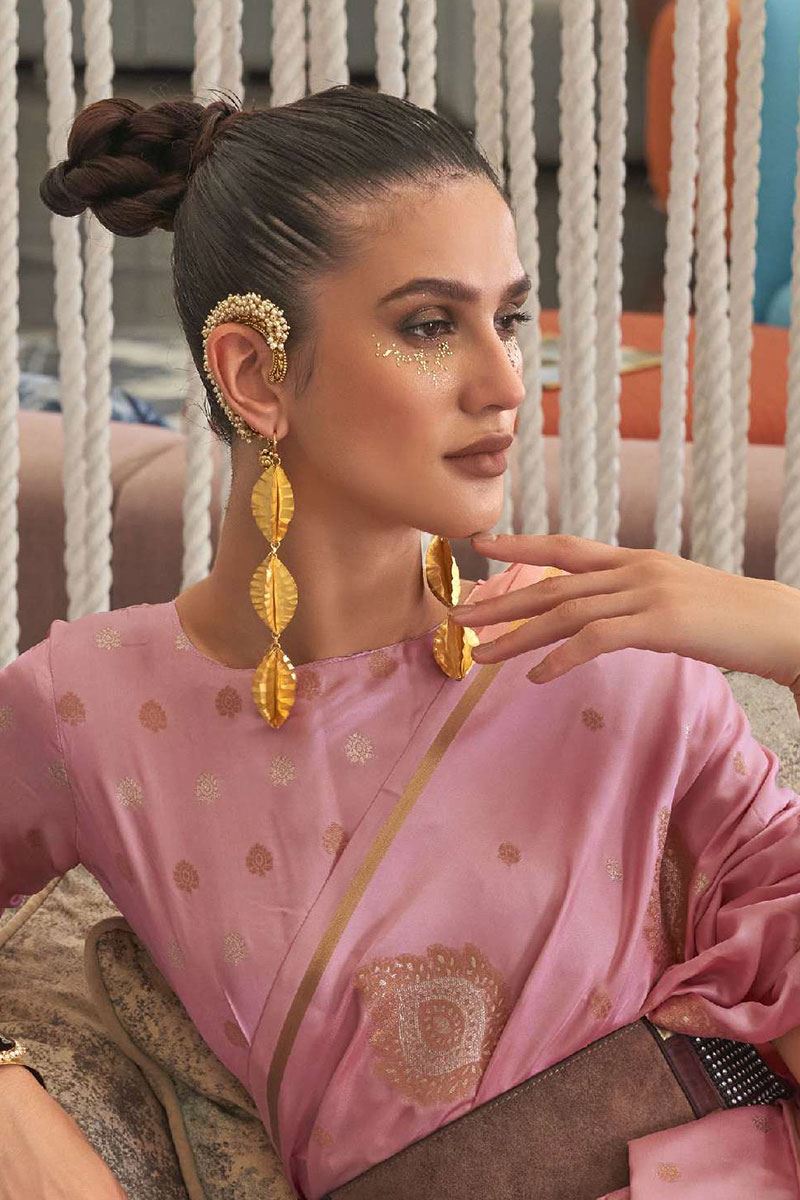 Awesome Pink Colored Designer Saree