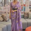 Amazing Purple Colored Designer Saree