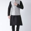 Stylish Black Colored Designer Kurta and Jacket Set