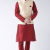 Fancy Maroon Colored Designer Kurta and Jacket Set