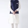 Dashing White Colored Designer Kurta and Jacket Set