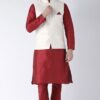 Attractive Maroon Colored Designer Kurta and Jacket Set