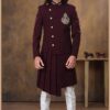 Vibrant Maroon and Wine Colored Designer Sherwani