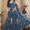 Glamorous Blue Colored Designer Indowestern Suit
