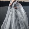 Glorious Grey Colored Designer Gown