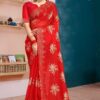 Amazing Red Colored Designer Saree