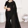 Artistic Black Colored Designer Saree