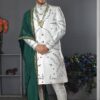 Fancy White Colored Designer Sherwani
