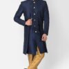 Charming Navy Blue Colored Designer Indo-Western Sherwani