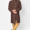 Exuberant Brown Colored Designer Indo-Western Sherwani