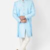 Classy Sky Blue Colored Designer Indo-Western Sherwani