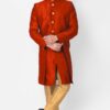 Fancy Red Colored Designer Indo-Western Sherwani