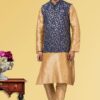 Aesthetic Golden and Blue Colored Designer Kurta Set